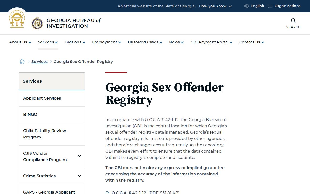 Jones County sex offender lookup guidance from the Georgia Bureau of Investigation